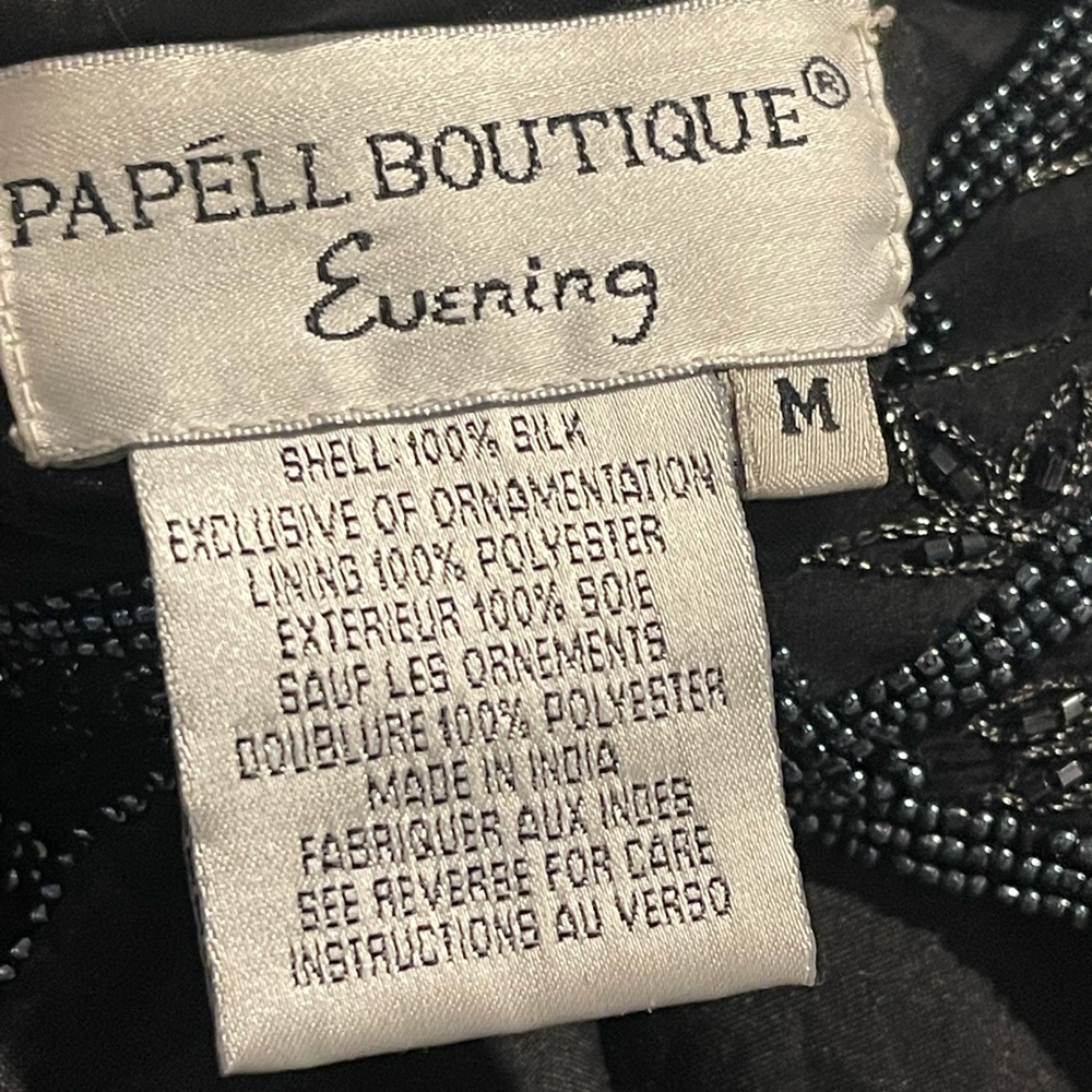 Black Beaded Evening Wear Top by Papell - Vintage - Picture 2 of 5